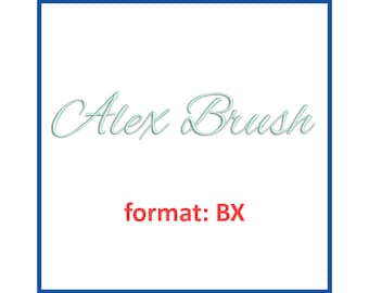 Alex Brush embroidery font format BX