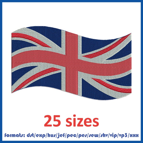 United Kindom flag Embroidery Machines Design Instant Download Digital Files 25 sizes