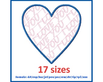 17 Sizes Heart Applique Design Heart Embroidery Design Love Heart Embroidery Design Heart Embroidery Design Fill Design Machine Embroidery