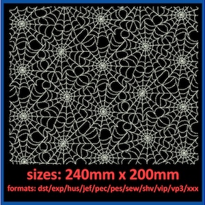 機械刺繍デザインのハロウィーンのクモの巣。生地のパターン。 11形式。