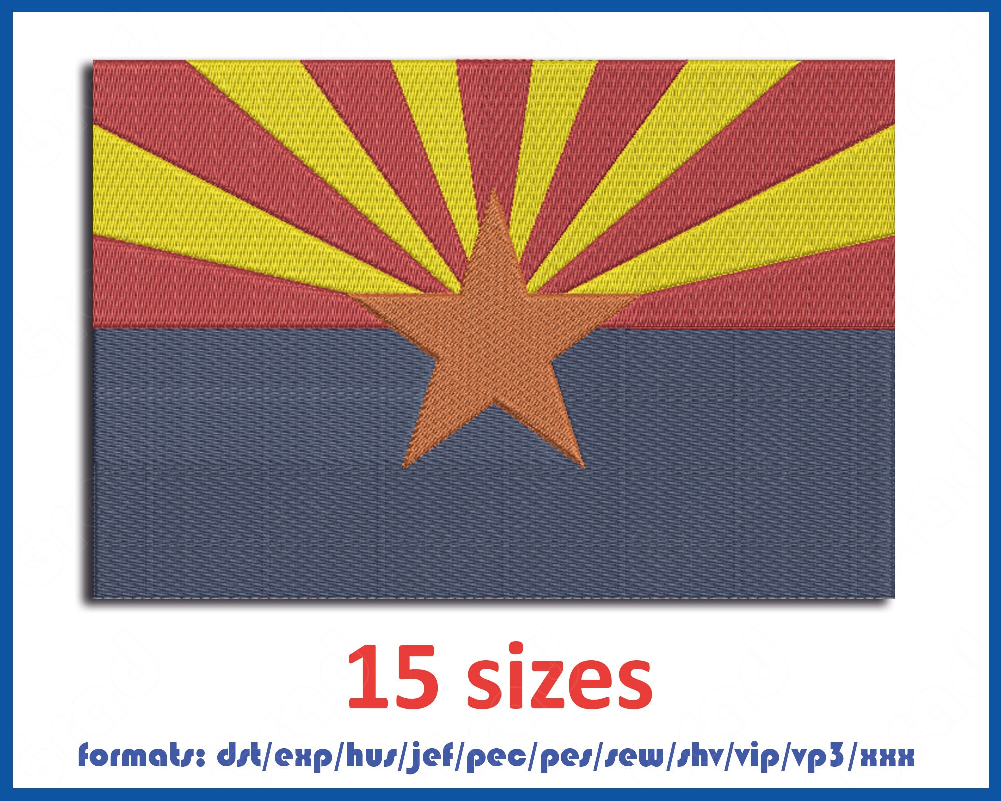Arizona flag embroidery machines design instant download  etsy