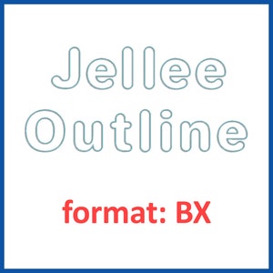 Jellee Roman Outline font embroidery design format BX