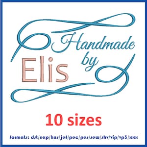 6 Sizes Label Handmade Embroidery Machines Design Instant Download Digital Files