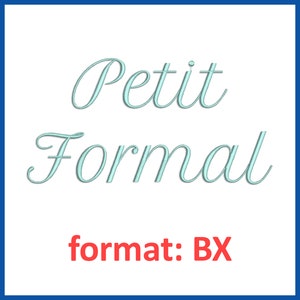 Petit Formal font embroidery design format BX