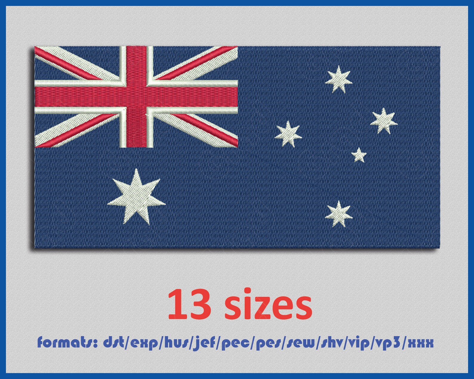 Flag Australia Embroidery Machines Design Instant Download Etsy