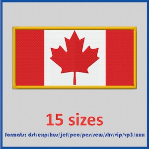 Kanada Flagge Stickdatei Maschinen Design Sofort Download Digitale Dateien 15 Größen 11 Formate