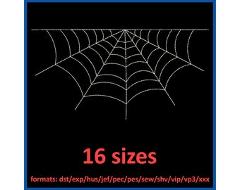 Machine embroidery design Spiderweb. Halloween. 16 sizes and 11 formats.