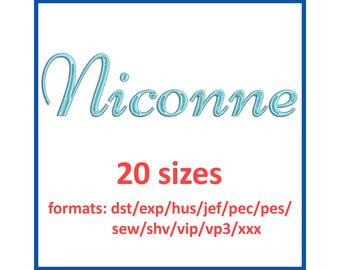 Niconne embroidery font 20 sizes and 11 formats