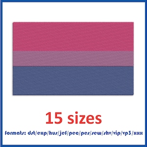 Machine Embroidery Designs Bisexual flag LGBT. Instant Download Digital Files. 15 sizes and 11 formats