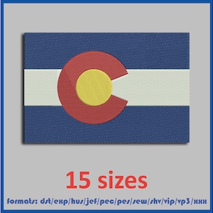 Colorado flag Embroidery Machines Design Instant Download Digital Files 15 sizes and 11 formats