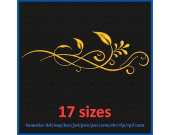 Machine embroidery design. Floral frame. Herbal ornament. Embroidery swirl vintage pattern. 17 sizes and 11 formats