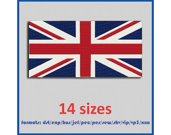 United Kindom flag Embroidery Machines Design Instant Download Digital Files 14 sizes