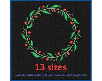 Machine embroidery design. Herbal ornament. Floral frame. Embroidery swirl vintage pattern. 13 sizes and 11 formats