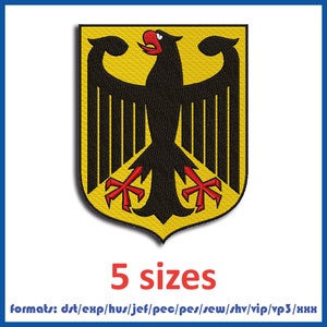 Coat of arms of Germany Embroidery Machines Design Instant Download Digital Files 5 sizes 11 formats
