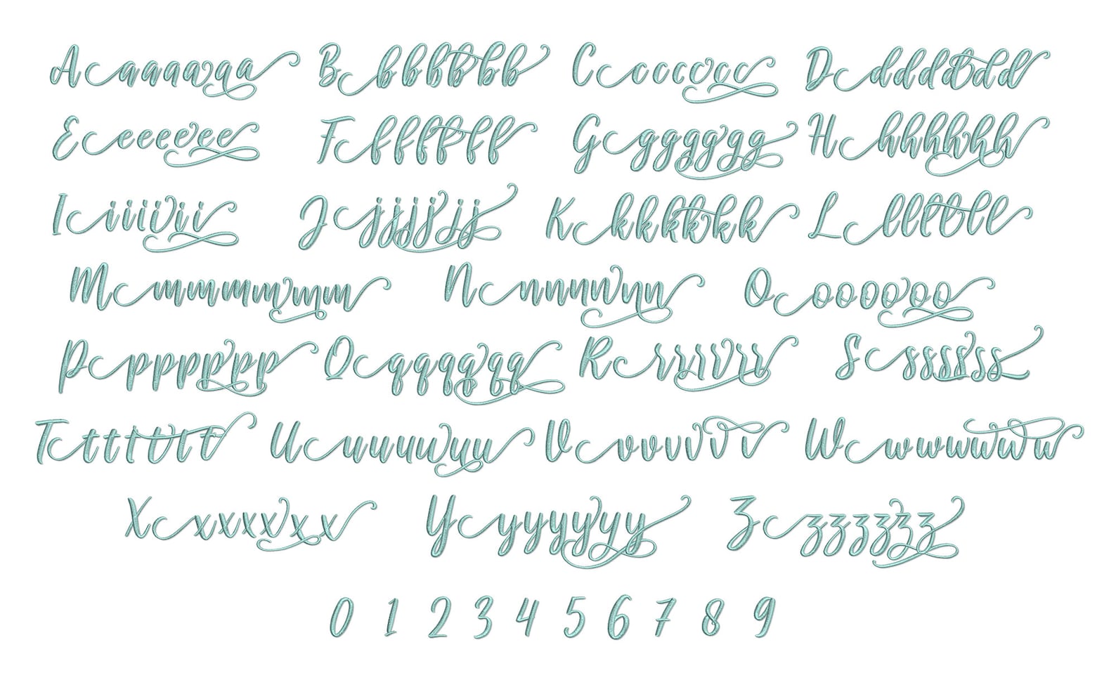 Raustila Embroidery Font 11 Sizes 0.51/2 0.753/4 1 1.5 Etsy