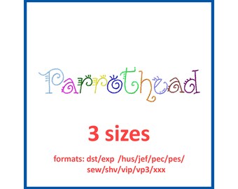 Machine embroidery font 3 sizes 1.00, 1.50, 2.00 inches 11 formats dst/exp/hus/jef/pec/pes/sew/shv/vip/vp3/xxx, instant download
