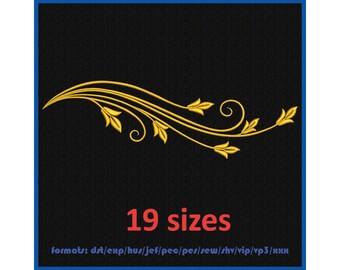 Machine embroidery design. Floral frame. Herbal ornament. Embroidery swirl vintage pattern. 19 sizes and 11 formats