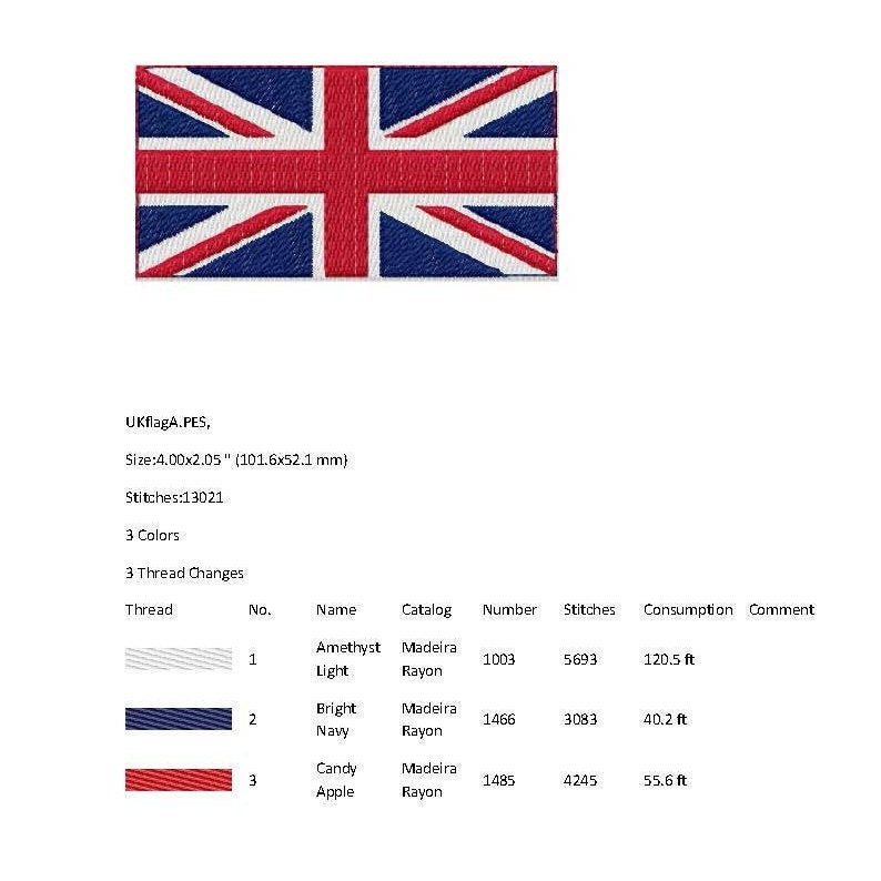 United Kindom flag Embroidery Machines Design Instant Download | Etsy