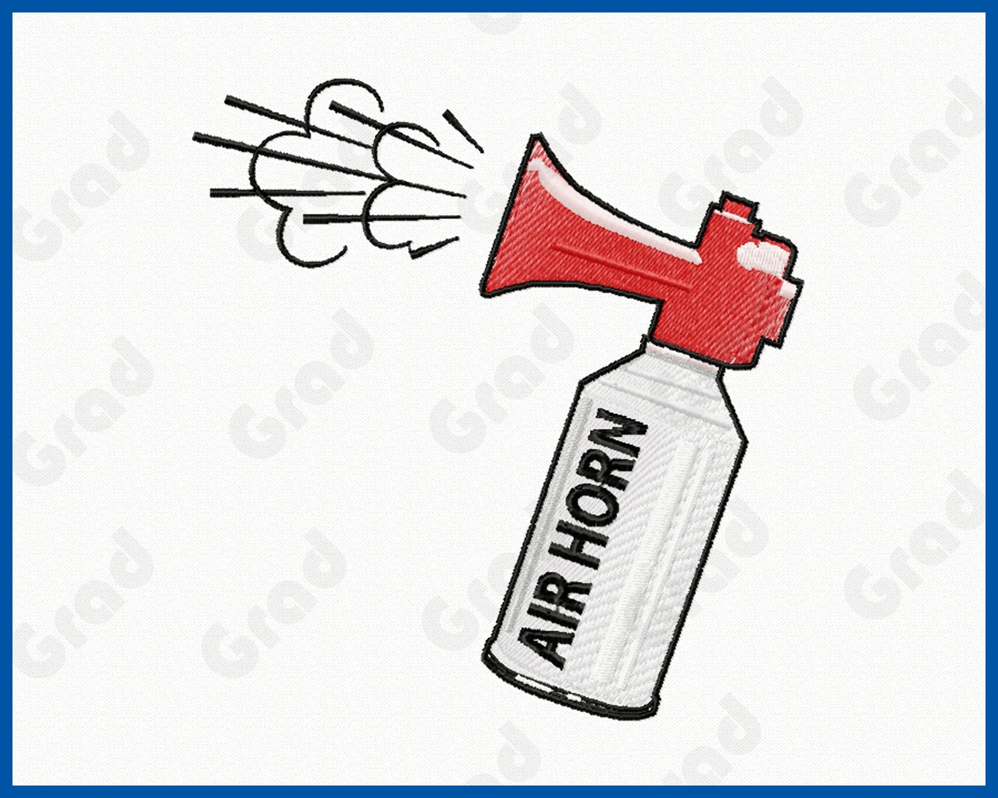 Air Horn Machine Embroidery Design. Cheer Megaphone. Red. - Etsy