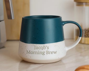Personalided Ceramic Mug, Custom Text Gift, Speckled