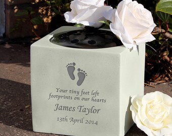 Personalised Footprints Memorial Vase