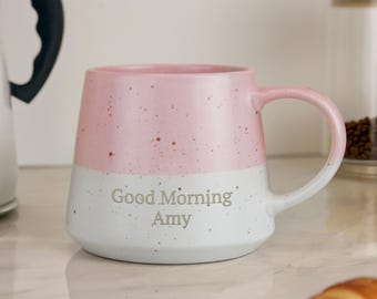 Personalised Pink Speckled Ceramic Mug