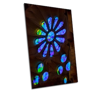Sagrada Familia Stained Glass Print: Barcelona Basilica Interior