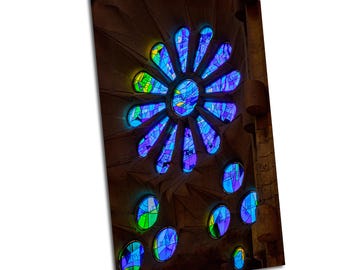 Spain Barcelona Sagrada Família Interior 4 Blue Basílica i Temple Expiatori de la Sagrada Família Gaudí UNESCO World Heritage Site Iconic