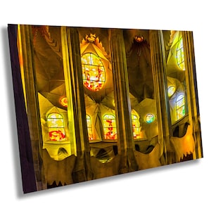 Sagrada Familia Barcelona Print: Stained Glass Interior, Gaudi Architecture 6