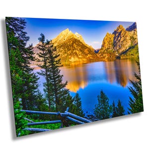 WY Teton National Park Jenny Lake Volle Sonnenreflexionen 5