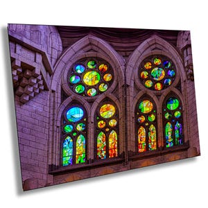 Sagrada Familia Stained Glass Print: Barcelona Basilica Interior Art 9