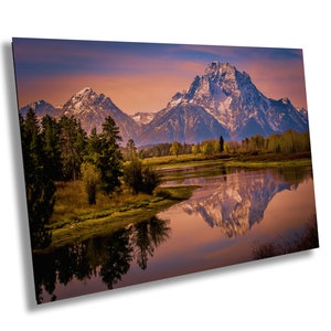 WY Grand Teton National Park, Oxbow Bend Crossing, Snake River, Spiegelungen, Mt. Moran, Preisträger