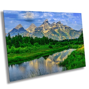 WY Teton National Park Schwabacher Landing Snake River Sunrise Reflections 3 Detailansicht
