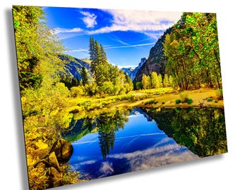 CA Yosemite National Park Merced River Chmury Odbicia Jesień Yosemite Valley 1 Ikona