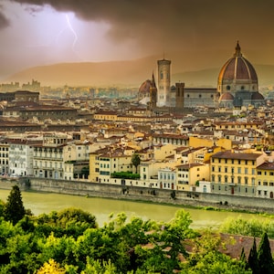 Florence, Italy, Duomo, Uffizi Gallery, Lightening, Iconic, Landmark, Color, Award Winner