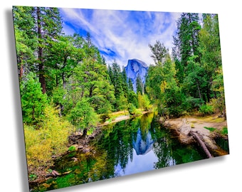 CA Yosemite National Park Half Dome 4 Merced River Clouds Reflections Iconic