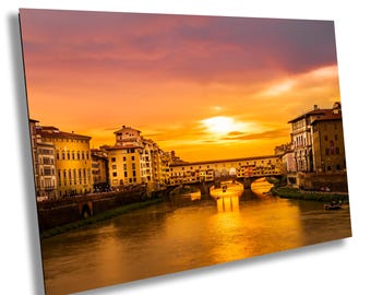 Florence, Italy, Ponte Vecchio, Sunset, Iconic, landmark, UNESCO