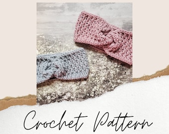 DIY Crochet Pattern - Twisted Ear Warmer Headband - alpine stitch