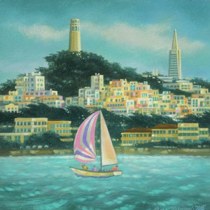 Coit Tower Canvas Print: San Francisco Skyline Art, Varnished Giclee