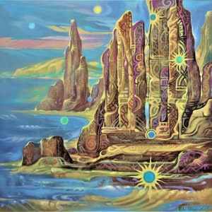 Abstract art,Abstract landscape,Print on canvas,California art,California landscapes,Seascapes,Fairy tales,Fantasy,Surrealism,Dreams,Folk