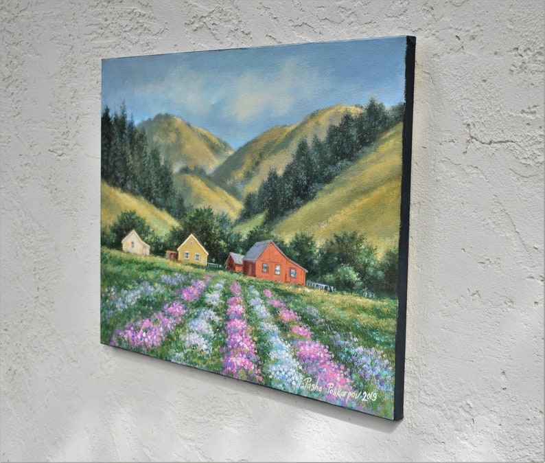 California Hills Home Decor Half Moon Bay Pescadero Santa Cruz Landscapes Folk Art Floral Art Whimsical Charming Art Barns Farm Life Art Collectibles Acrylic Vadel Com