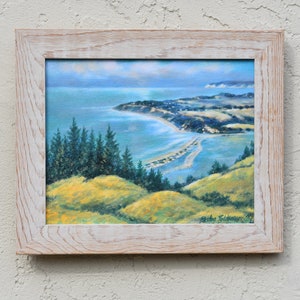 Stinson Beach & Bolinas Lagoon Art: Framed Giclee Canvas Print (8x10)