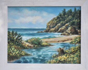 Canvastavla Muir Beach: Konst med kaliforniskt havslandskap, 8x10
