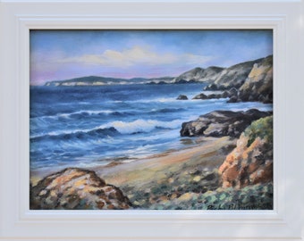 Gicléetryck på kanvas av Dillon Beach: Sonomakustens havslandskap, 23x30 cm