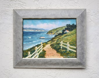 Drakes Bay Seascape-målning: Kalifornisk impressionism, inramad konst i Point Reyes