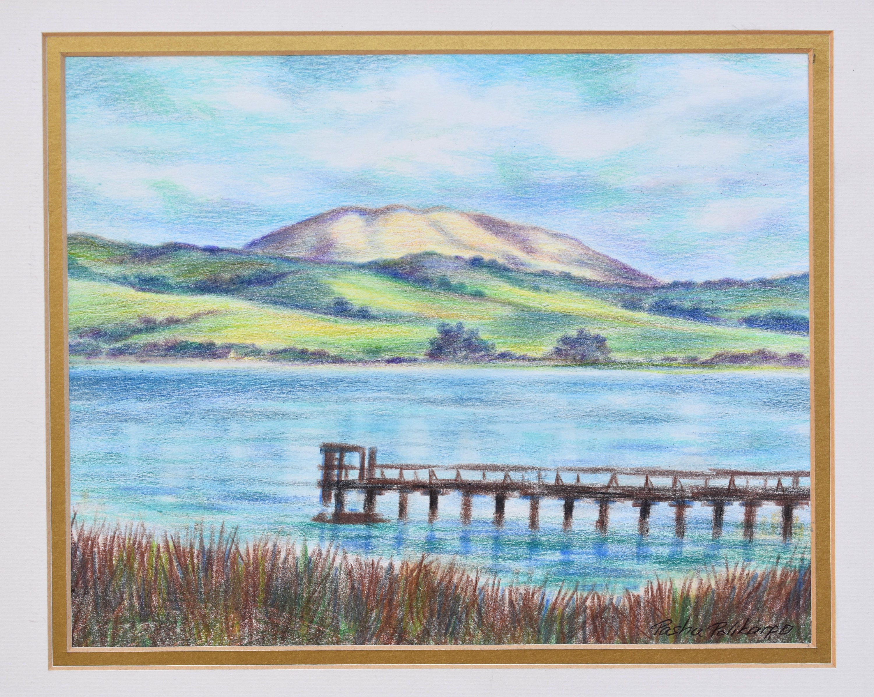 Point Reyes Drawing Tomales Bay,8x10,original Drawing,inverness,elephant Mountain,drawings ...