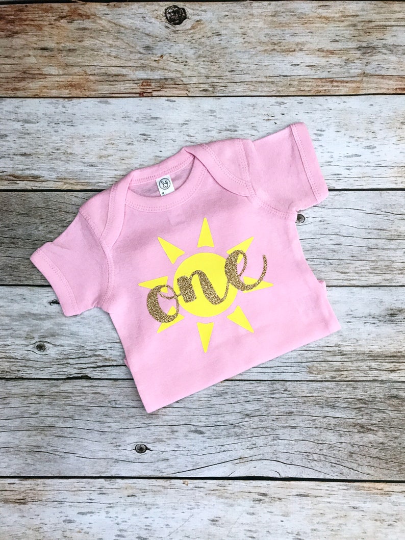 Pink and Yellow Sunshine First Birthday Shirt Pink and Yellow - Etsy