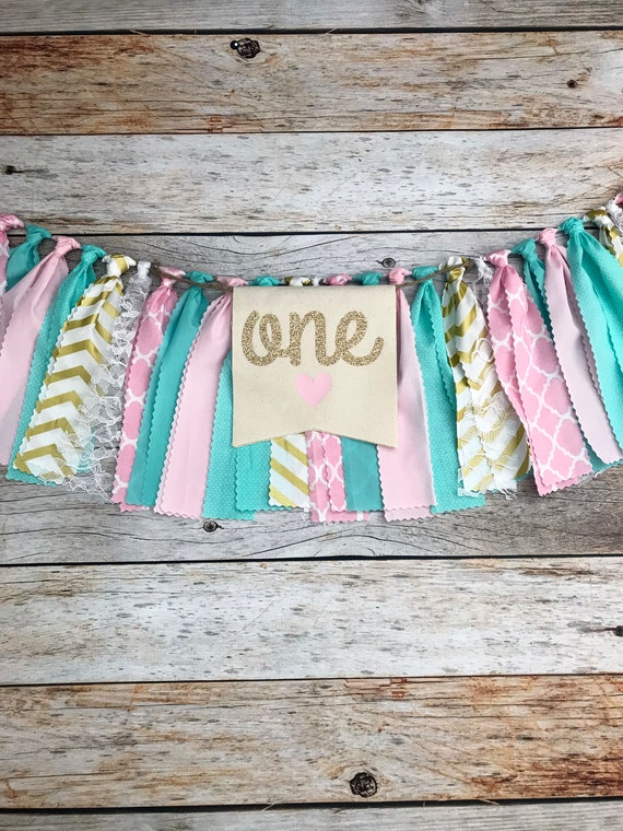 Cloth Banner Pink and Gold Banner Baby Shower Happy Birthday Highchair Tutu Tea Party Garland Gold Soft Petal Pink Lace Fabric Cloth Bunting