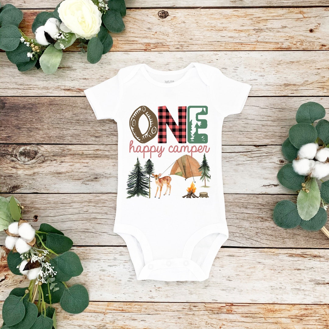 Unisex One Happy Camper First Birthday Shirt Outdoor Lovers Etsy