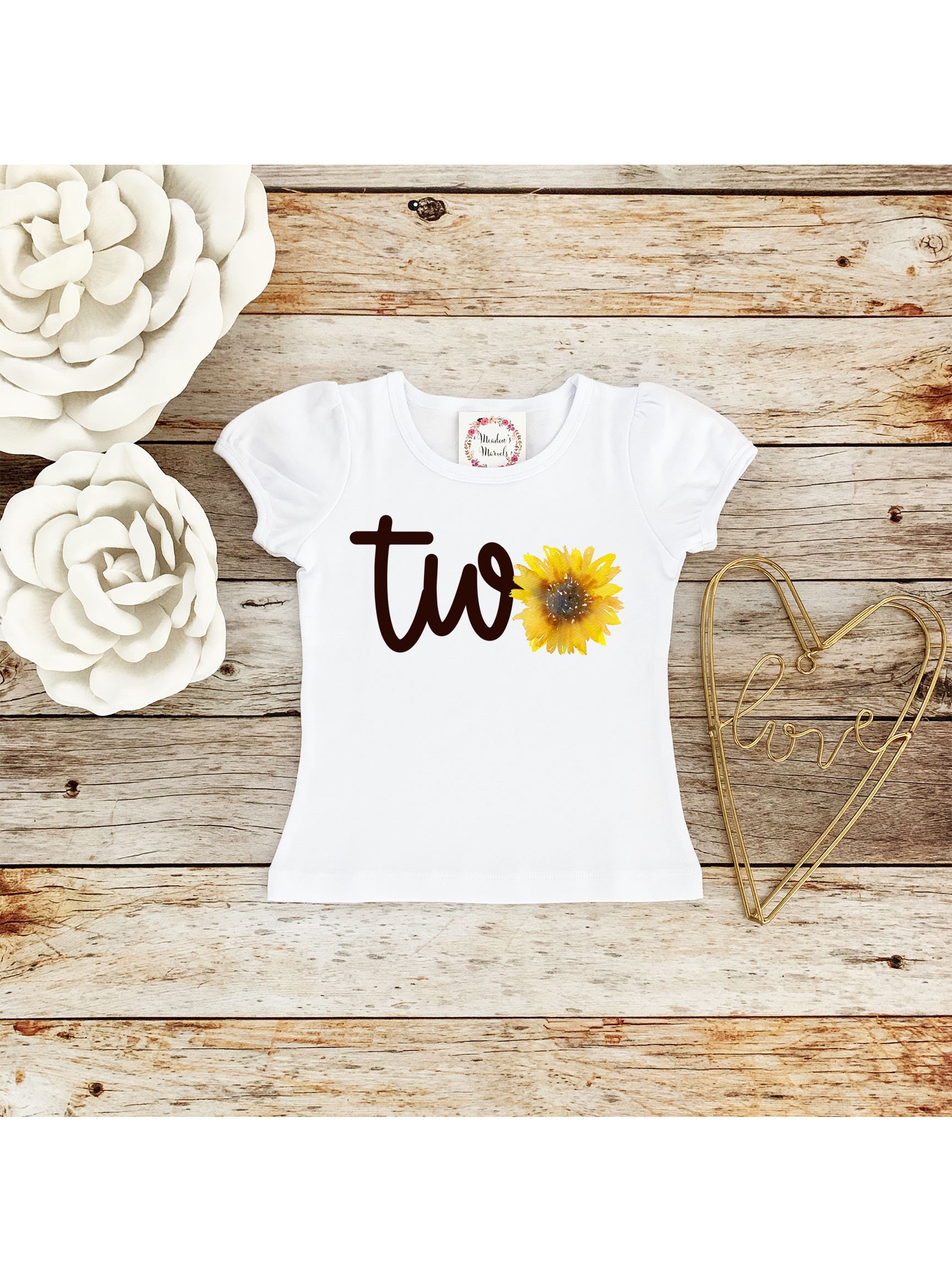 Sunflower 2nd Birthday Shirt Sunflower Second Birthday Outfit Etsy